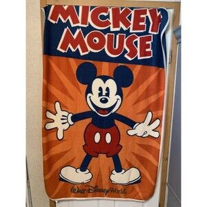 Walt Disney World Parks Mickey Mouse‎ Polyester Fleece Throw Blanket 62" x 40"